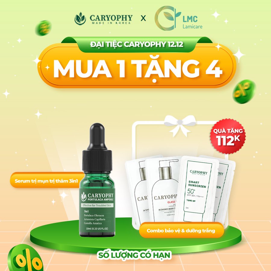 Serum làm sạch mụn mờ thâm dưỡng sáng da caryophy portucala ampoule 10ml - 30ml