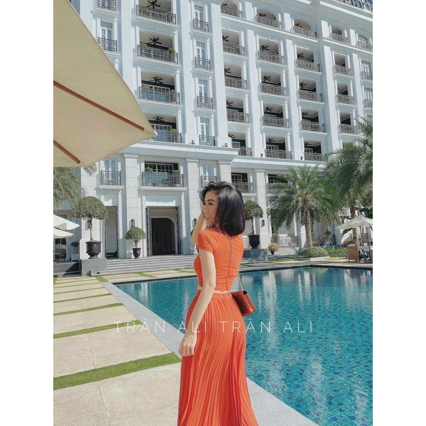 [9.9 Sales Freeship] Set bộ áo thun trơn cổ tròn quần dài ống suông, set bộ croptop quần ống rộng xếp ly trẻ trung