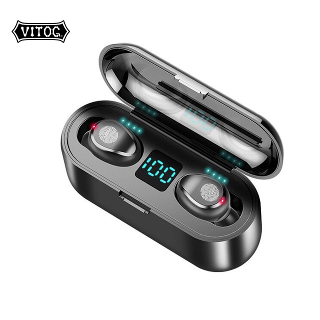 Tai nghe Vitog F9 TWS bluetooth 5.0 không dây tích hợp micro