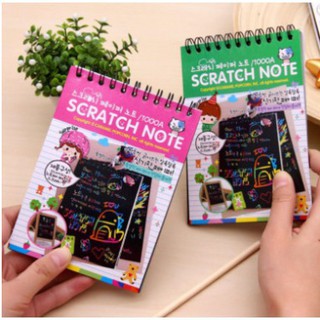 Sổ than ma thuật cầu vồng a6 - sổ scratch note 10 tờ