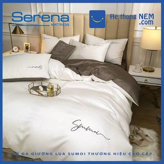 Bộ chăn ra ga drap gối trải giường lụa tencel sumoi 60s món bộ chăn ra ga drap gối trải giường đẹp lụa tencel cao cấp
