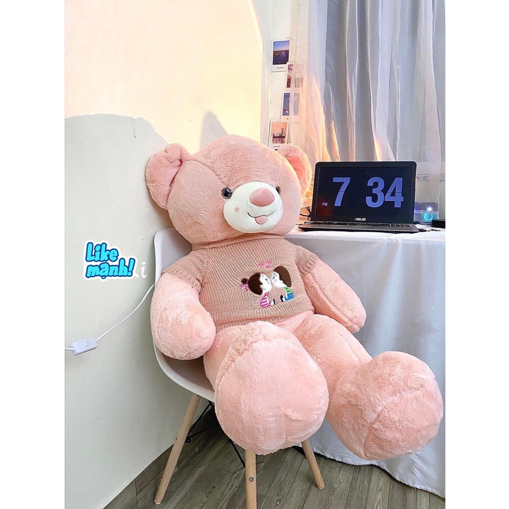 Gấu Bông Teddy áo len Kiss 2 Màu Cao Cấp Gấu Bông City