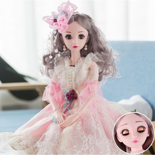 Búp Bê 60cm 18 Khớp Mắt 4D Tặng Bộ Phụ Kiện 10 Món