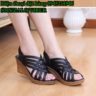 Sandal đế xuồng dây đan