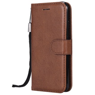 For iphone 7/8 Plain Leather Flip Wallet Stand Phone Case Cover
