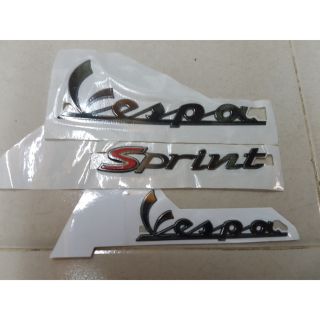 Combo tem zin vespa sprint gồm 3 chữ màu đen , tem chính hãng
