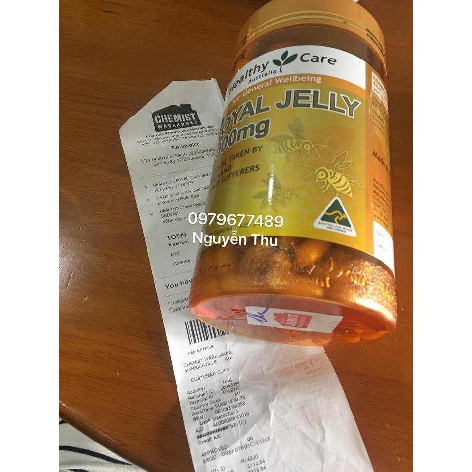 (Mẫu mới) Sữa Ong Chúa Healthy Care Royal Jelly ÚC 1000mg Lọ 365v | BigBuy360 - bigbuy360.vn