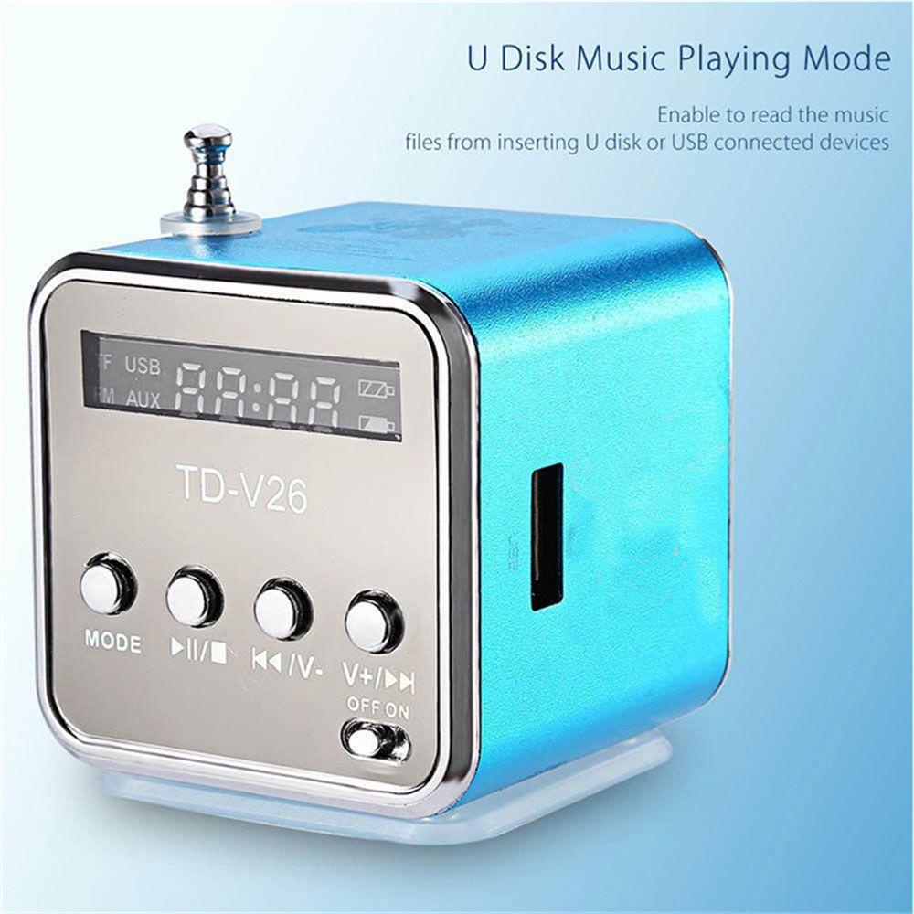 Máy Nghe Nhạc Mp3 AUGUSTINA FM Radio TD-V26 Màn Hình LCD Đa Năng Kèm Sạc USB Chuyên Dụng Cho Máy Tính