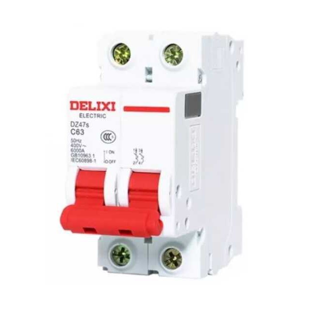 Aptomat 2 pha 63A Delixi DZ47s-C63 CHINT NXB-63 C63