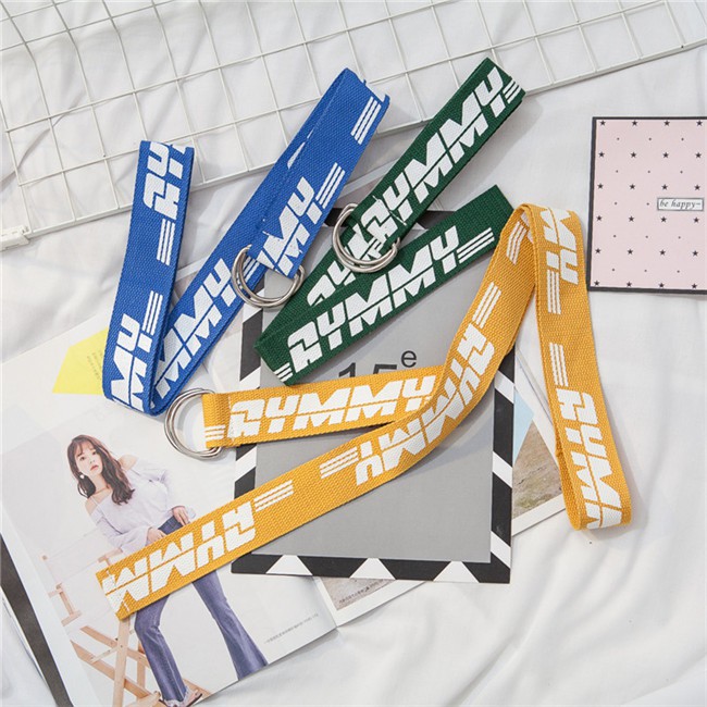 [Spot]Thắt Lưng Vải Canvas Màu Sắc Tương Phản Phong Cách Harajuku Dành Cho Cặp Đôi