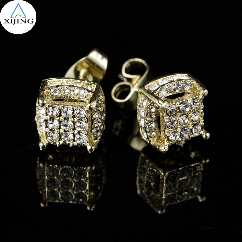 Hoa tai hình vuông đính kim cương nhân tạo sang trọng cho nữ