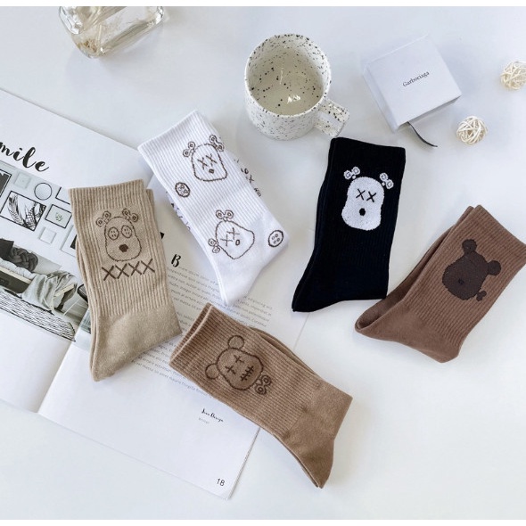 Vớ Tất hình Gấu cao cổ Nam Nữ siêu dễ thương và xinh xắn