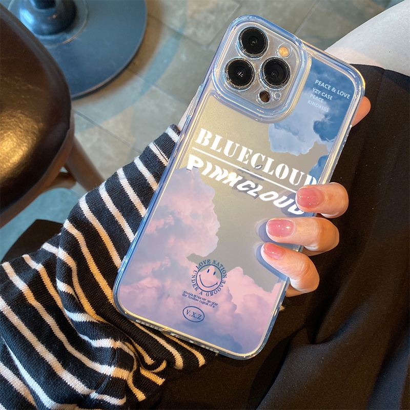 Ốp Điện Thoại TPU Trong Suốt Hình Đám Mây Hồng Cho iPhone 13 Pro Max 11 Pro Max 12 Mini X XR XS Max SE 2020 2022 6 6S 7 8 Plus