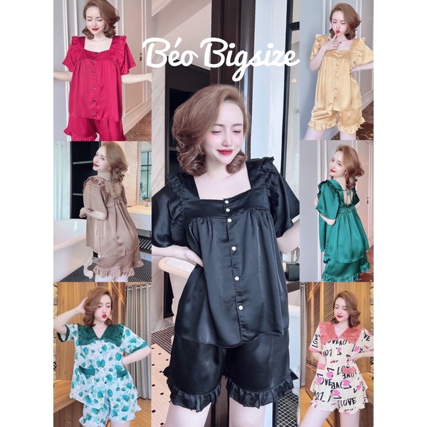 Đồ Bộ Pyjama Bigsize -Béo Bigsize đủ size 40-100kg Cao Cấp Mặc Nhà,Chất Lụa mát xịn