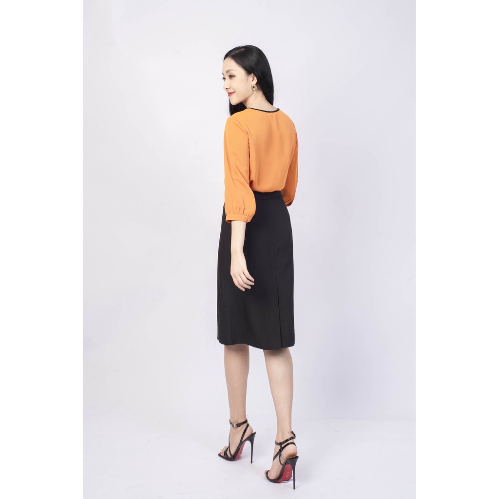 Áo sơ mi thêu cổ tròn MMOutfit M-AO020121062