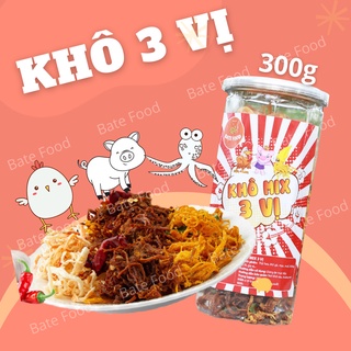 Khô Gà Mix Khô Mực Khô Heo 300g Siêu Ngon I Đồ ăn vặt Bate Food