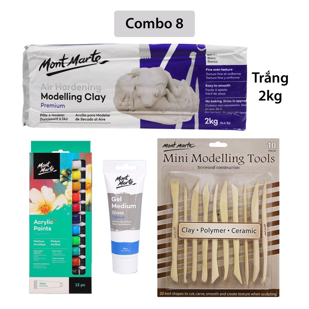 Combo Đất Sét Tự Khô Mont Marte và dụng cụ