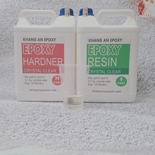 Bộ 20kg keo epoxy resin trong suốt đổ khối đổ mặt bàn tỉ lệ 3:1 hệ cao cấp -KA-320/ keo đổ tranh cá