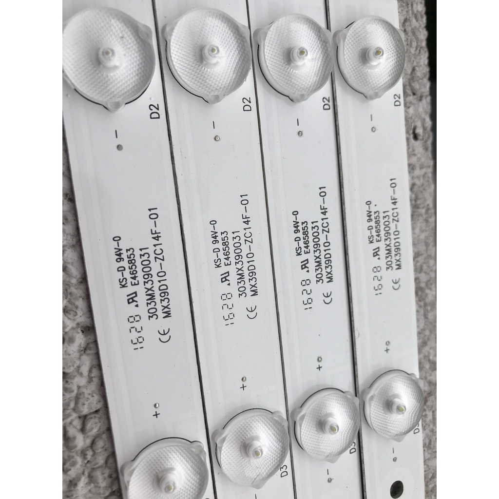 Asanzo 40S600 - Bộ 4 thanh 10 led 3v dài 765mm cho tivi Asanzo và các dòng tương tự