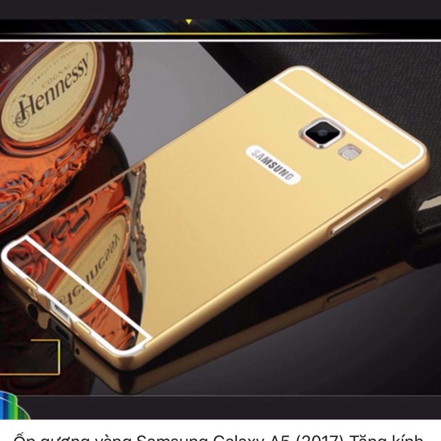 Ốp lưng tráng gương viền kim loại cho samsung A5 2017