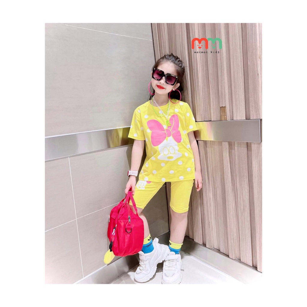 Đồ bộ bé gái dễ thương, áo thun rộng phối quần legging ngố cá tính thun cotton chính phẩm mềm mịn cho bé 9kg - 40kg