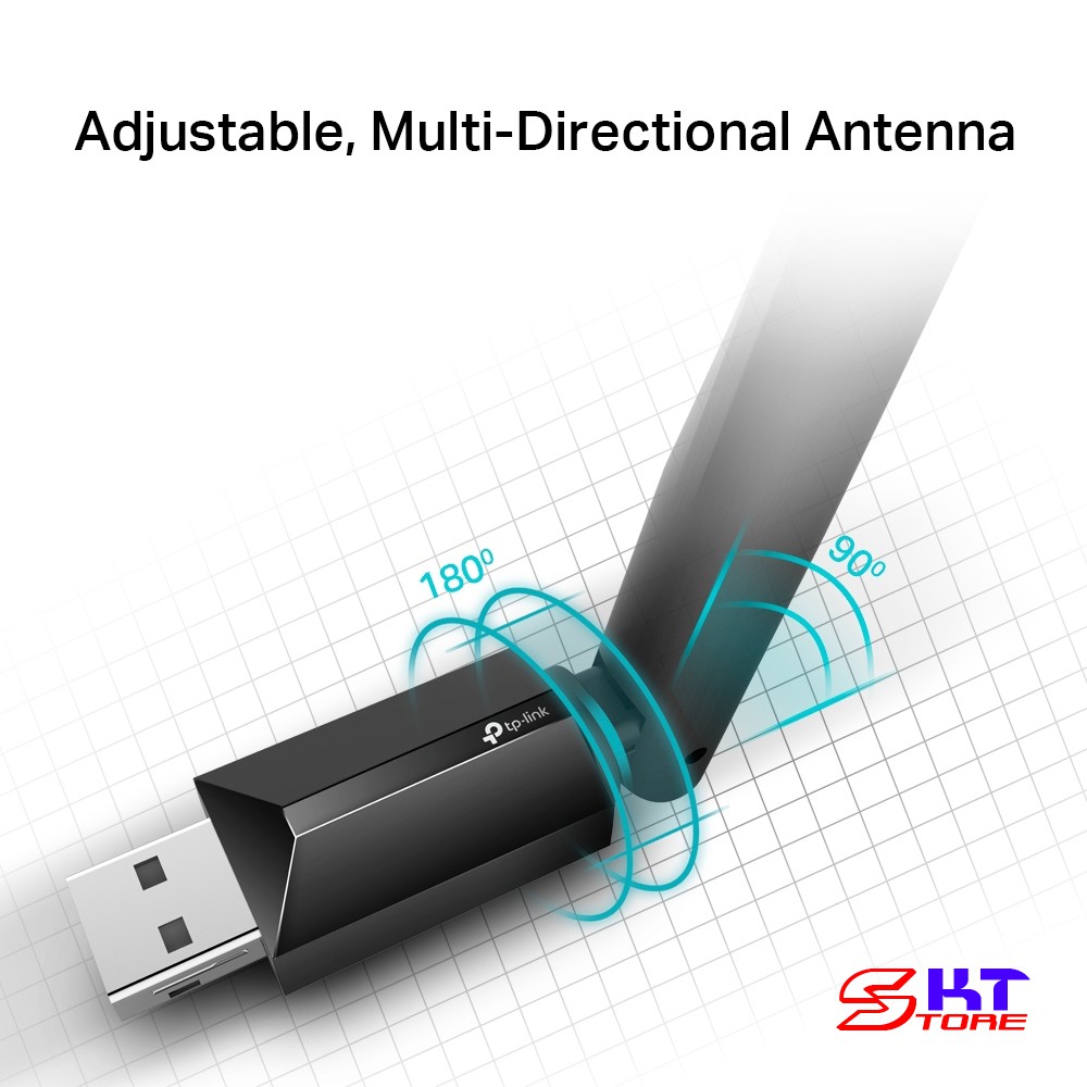 USB Thu Sóng Wifi Tp-Link Archer T2U Plus Băng Tần Kép Chuẩn AC Tốc Độ 600Mbps - Hàng Chính Hãng