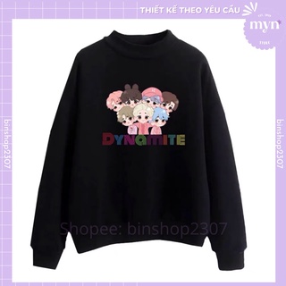 Áo sweater dài tay dynamite bts in hình chibi các thành viên bts