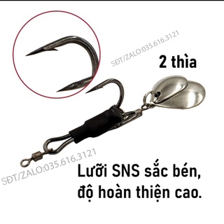 Lưỡi nhái hơi thái lan 1/0 phù hợp body nhái 3.8cm và 4cm câu lóc chuối