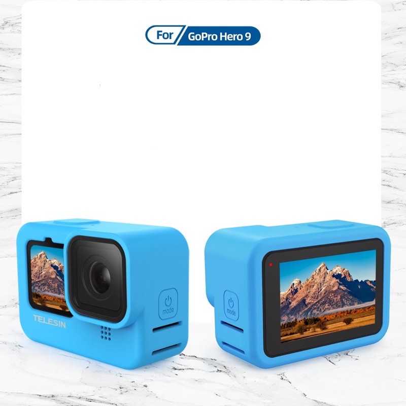 Ốp Bảo Vệ GoPro 9 Cao Cấp Chính Hãng Telesin Có Tay Cầm Và Nắp Đậy Cảm Biến