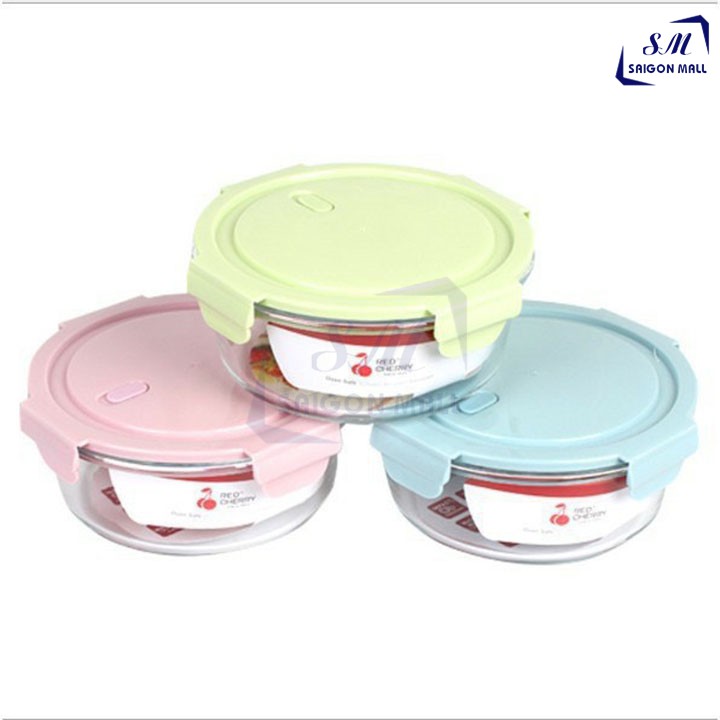 Bộ 3 hộp thủy tinh TRÒN BX3003 đựng thực phẩm 400ml hàng cao cấp