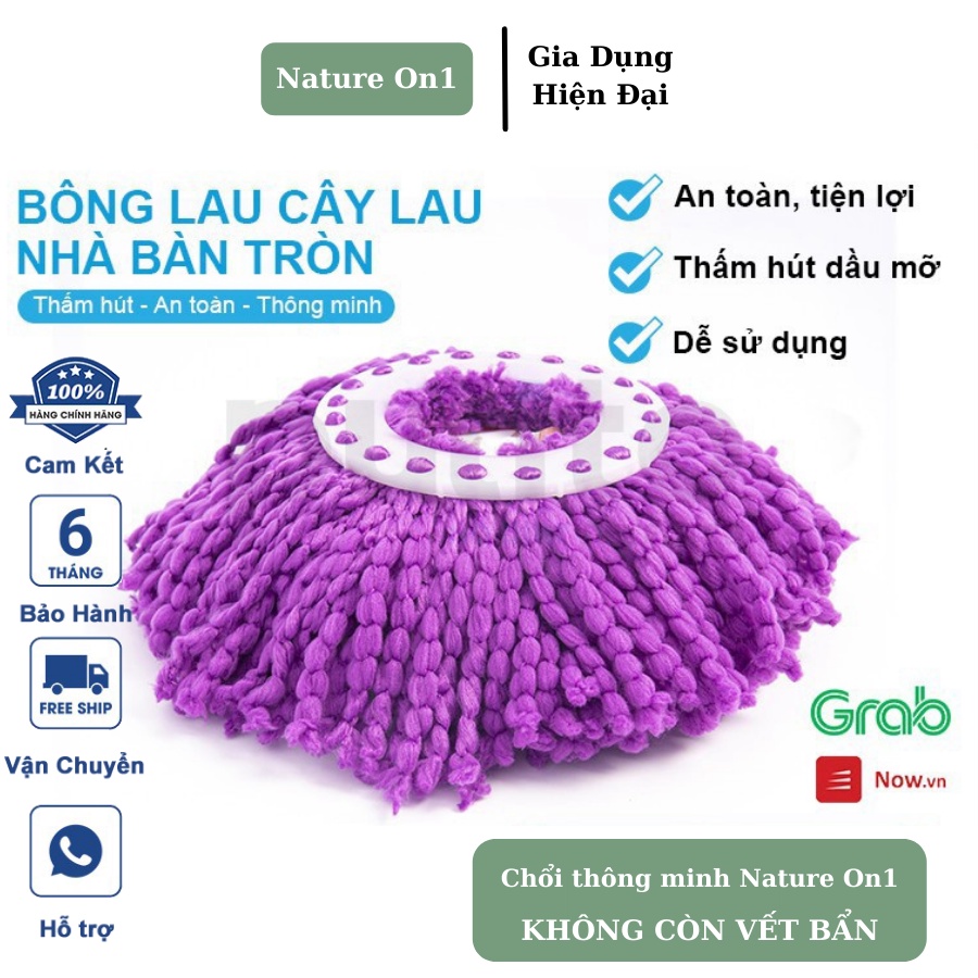 Bông Lau Tròn Thay Thế Mâm Inox - Bông Lau Nhà Hình Tròn Thay Thế Cây Lau Nhà LS- BLT