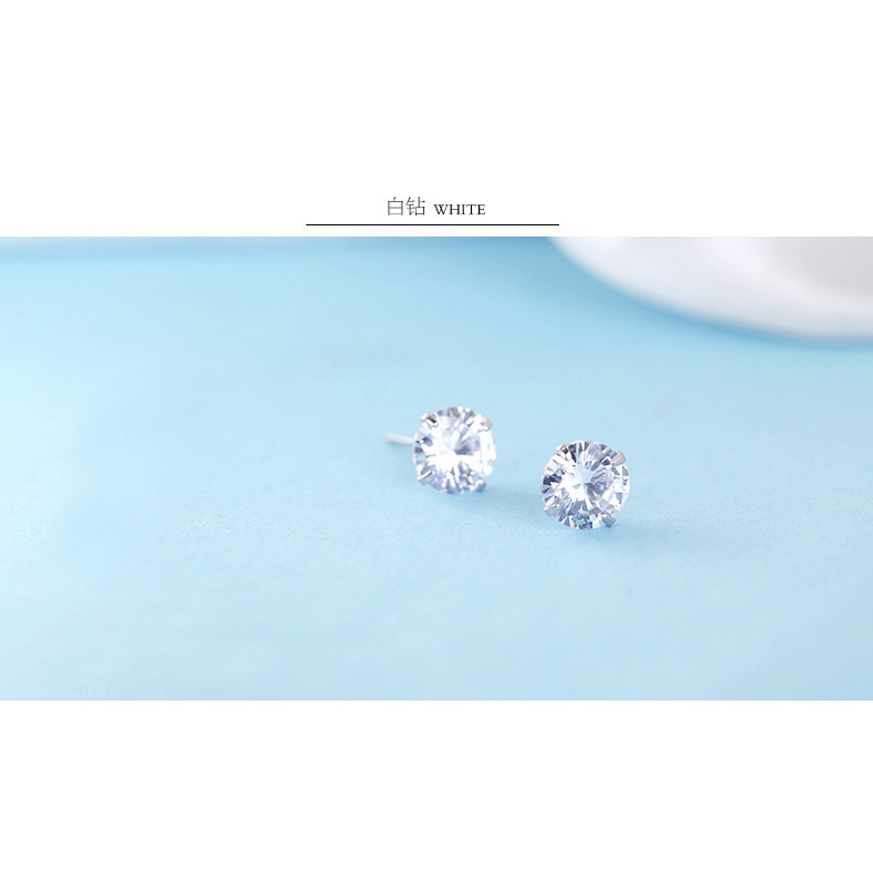 Khuyên tai bạc đính đá thạch anh tím phong cách thời trang Âu Mỹ