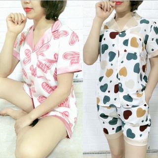 Bộ đồ ngủ Pijama lụa cao cấp mềm mát mặc nhà. Pyjama lụa mặc nhà cộc đùi