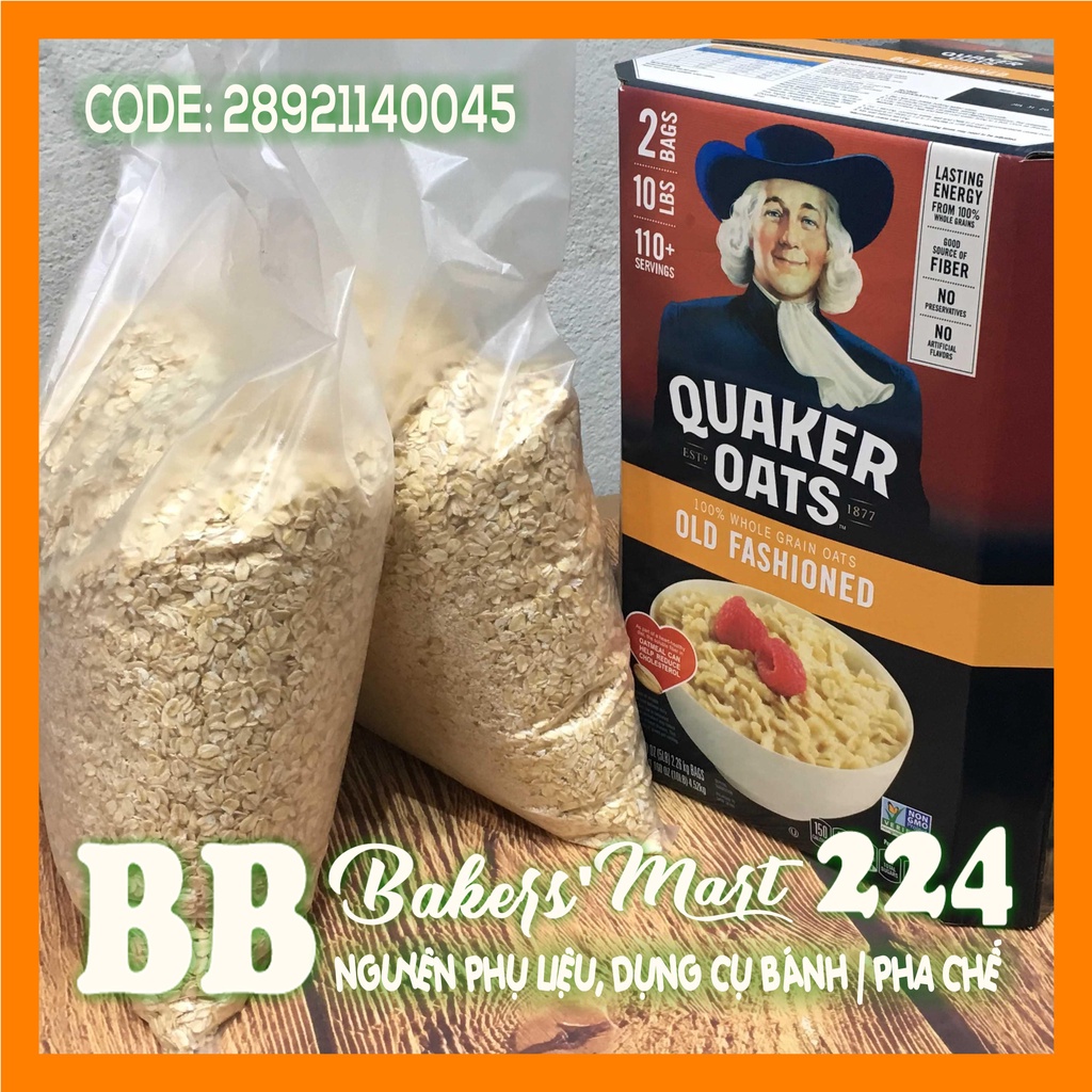 Yến mạch Ông Già QUAKER OATS loại NGUYÊN - Hộp CAM 4.5kg