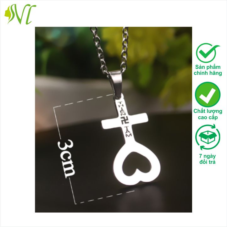 Mặt dây chuyền thiên tâm đạo cao cấp Người Đẹp Vì Lụa không đen không gỉ xài nước tốt