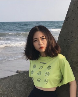 Áo croptop spacebae neon