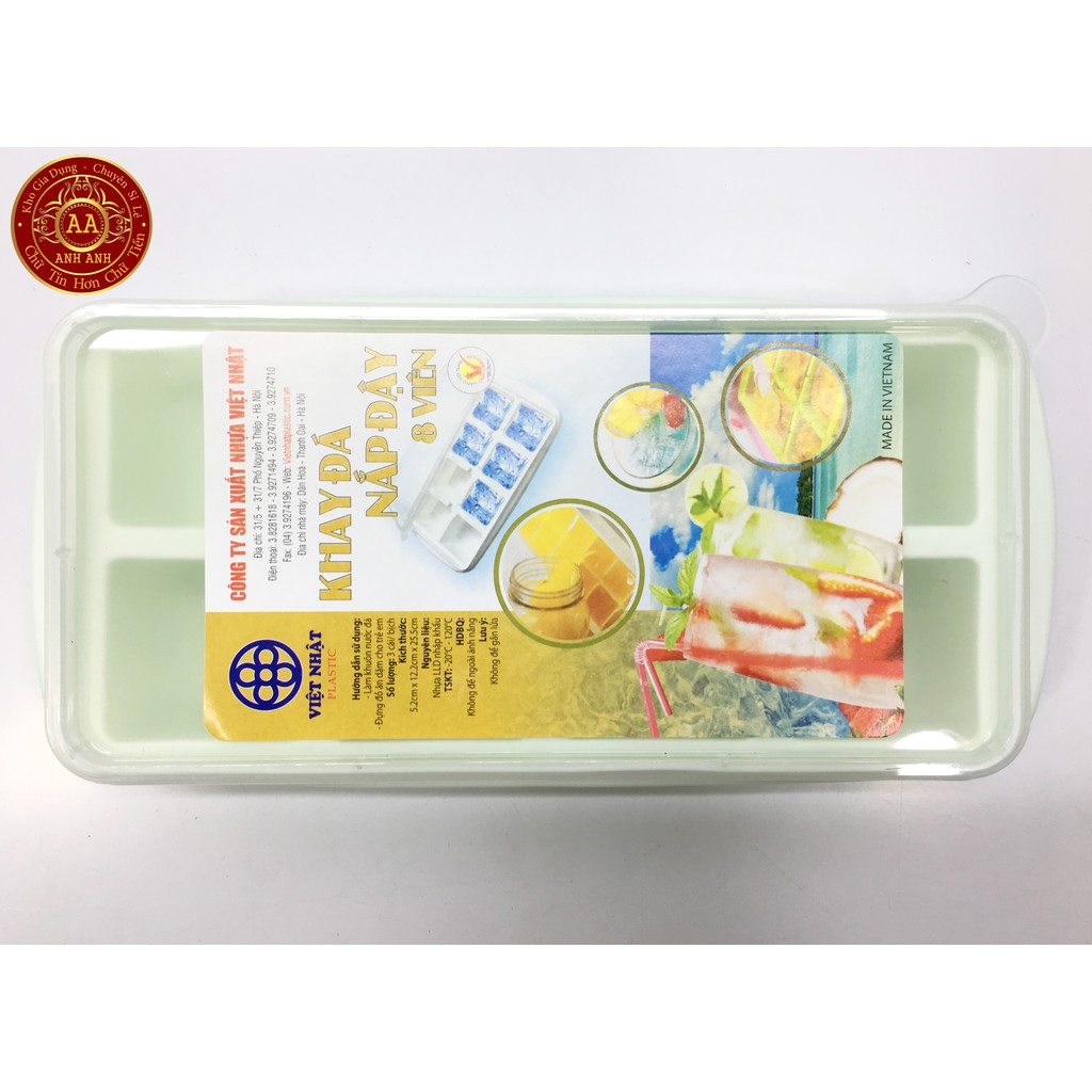 {Rẻ Vô Địch} KHAY ĐỂ ĐỒ ĂN DẶM/ KHAY ĐÁ NHỰA 8 VIÊN CÓ NẮP VIỆT NHẬT