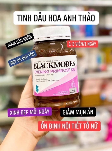 (ĐỦ BILL) 190v Tinh dầu hoa anh thảo Blackmore Evening Primrose Oil