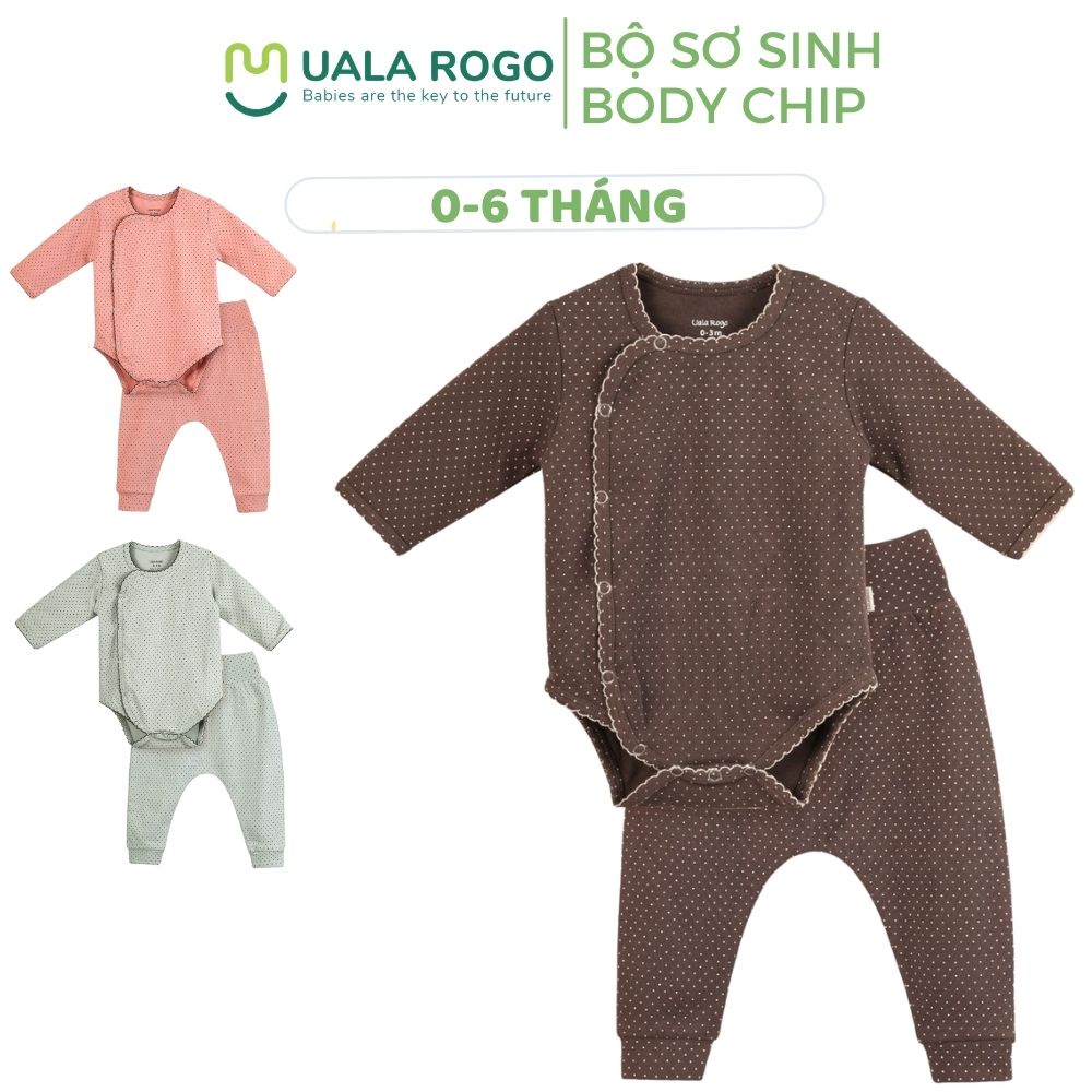 [FULL] Bộ body sơ sinh cho bé 0-9 tháng Ualargo vải cottoon + sợ tre bamboo liền thân mềm mại an toàn cho da bé