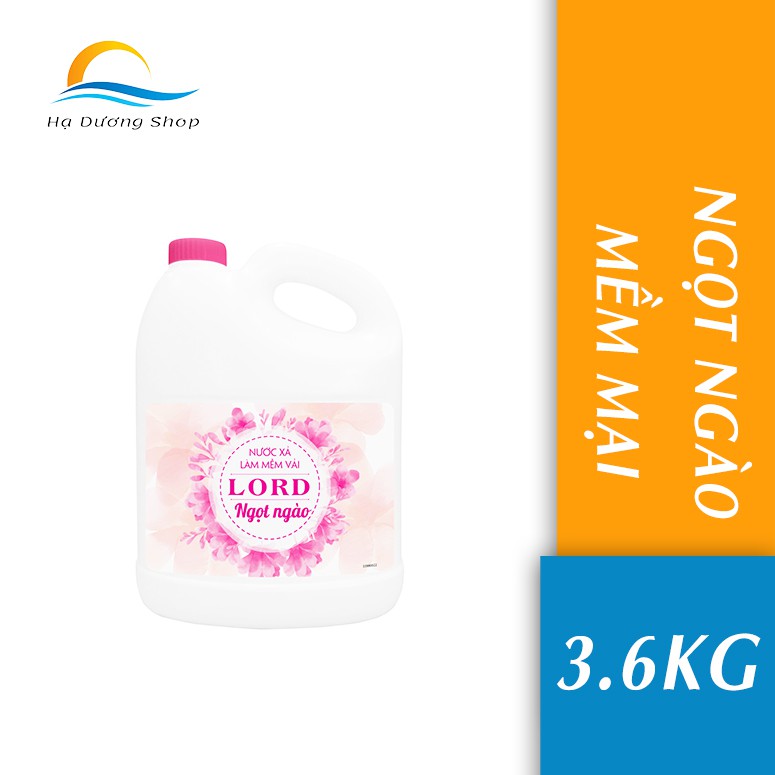[FLASH SALE 3 NGÀY] Nước xả mềm vải Lord 3.6kg hồng mềm mại ngọt ngào an toàn cho da (Hàng chính hãng) - Hạ Dương Shop