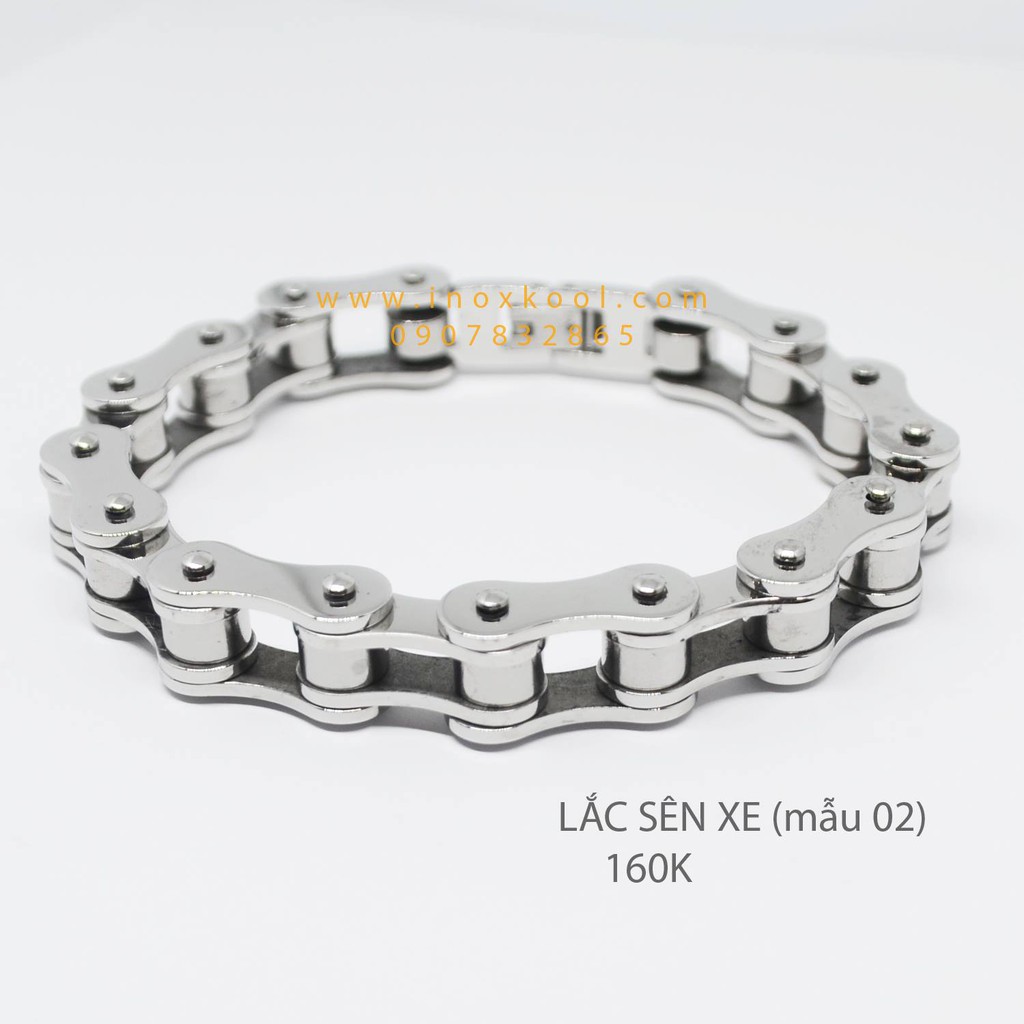 Lắc tay Sên xe inox không đen