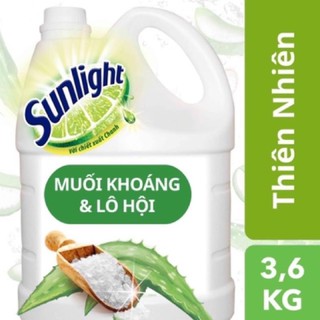 Nước Rửa chén Sunlight  can 3.6kg thiên nhiên muối khoáng
