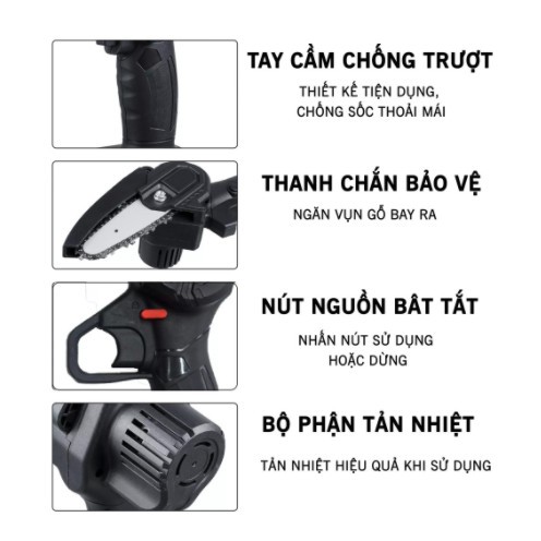 [HÌNH ẢNH THẠT] Máy cưa gỗ cầm tay, [Freeship] máy cưa xích dùng pin, kéo tỉa cành, trụ tiêu làm việc đơn giản hiệu quả