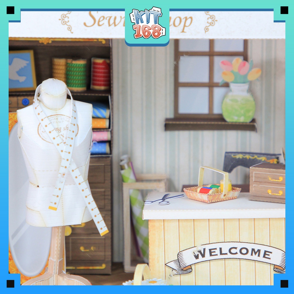 Mô hình giấy kiến trúc Cửa hàng may vá