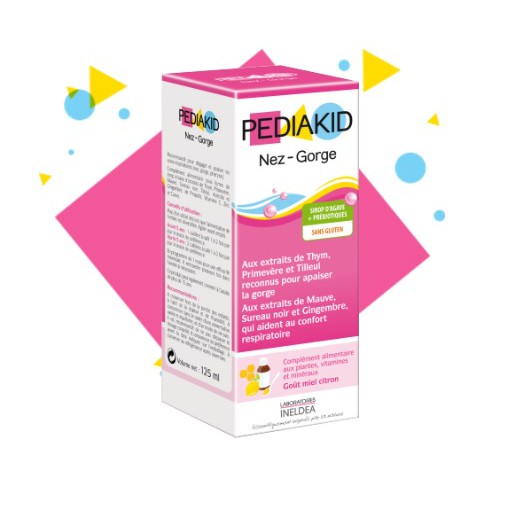 PediaKid Nez Gorge Tăng cường miễn dịch mũi họng cho bé 125ml Nội địa Pháp