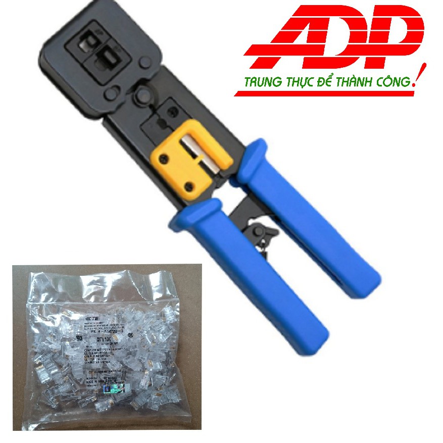 (Siêu hót) Kìm Bấm Hạt Mạng Xuyên Thấu ( tặng kèm 100 Hạt J45 Xuyên Thấu ) - [ADPS]