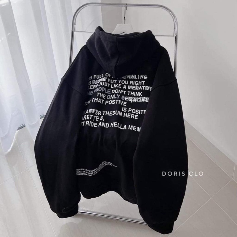 Áo hoodie mũ 2 lớp chữ nhỏ TC6