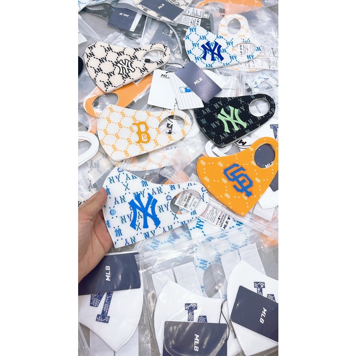 Khẩu Trang MLB NY LA Chất Liệu Vải Poly 2 Da Cao Cấp