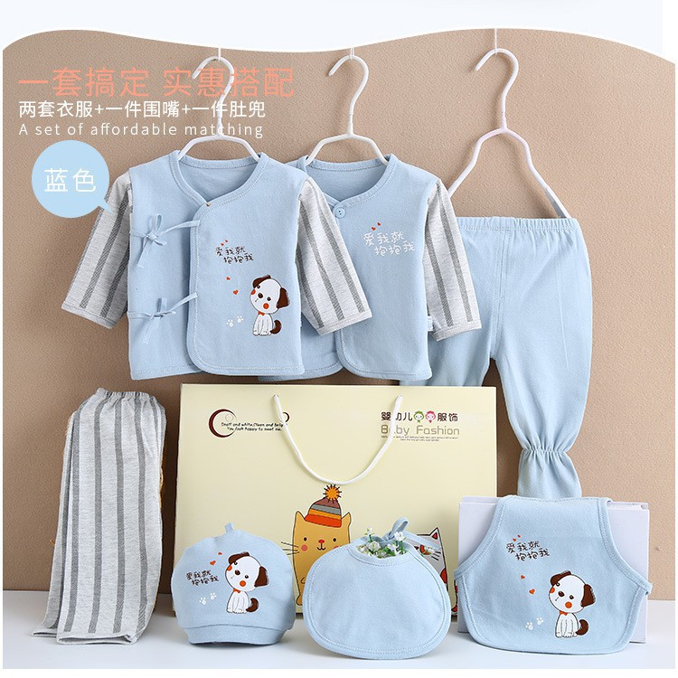 SET QUÀ TẶNG QUẦN ÁO SƠ SINH COTTON HOẠ TIẾT CÚN CON