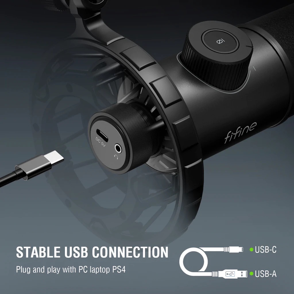 FIFINE K658 - Hàng Chính Hãng - Mic Thu Âm cổng USB - Đổi Màu RGB - Dành Cho Máy tính